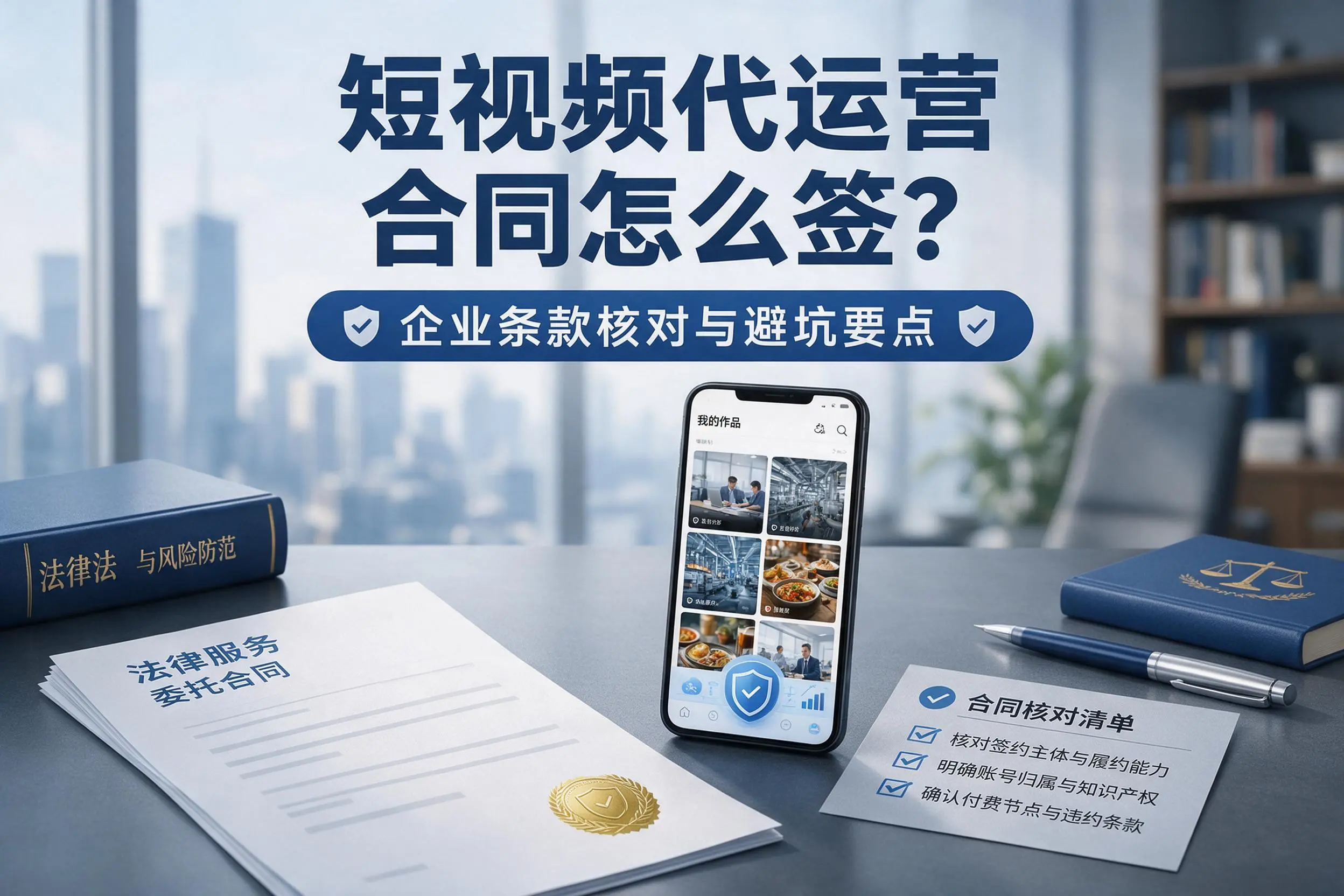 短视频代运营合同怎么签?玉林企业条款核对与避坑要点