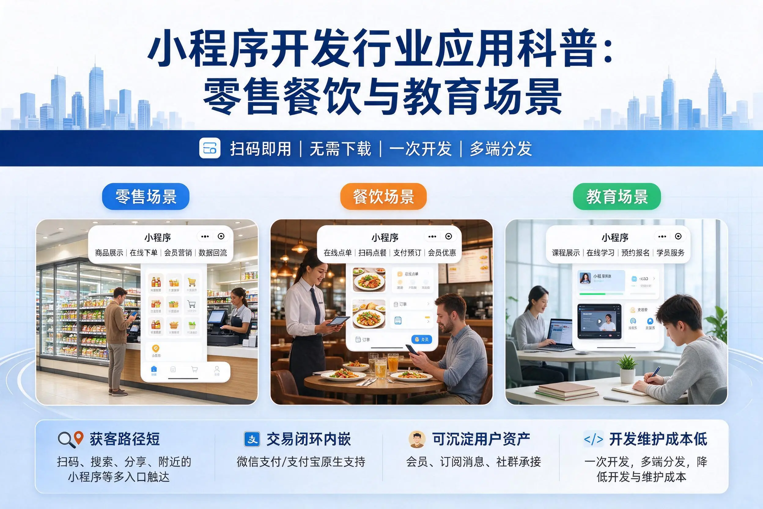 玉林小程序开发行业应用科普:零售餐饮与教育场景