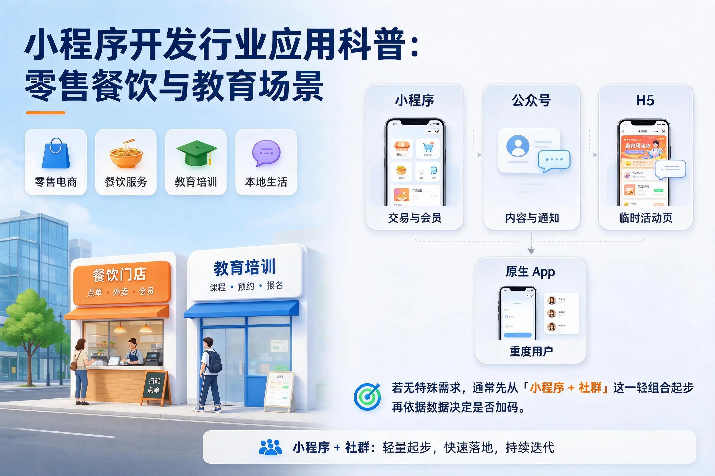 玉林小程序开发行业应用科普:零售餐饮与教育场景