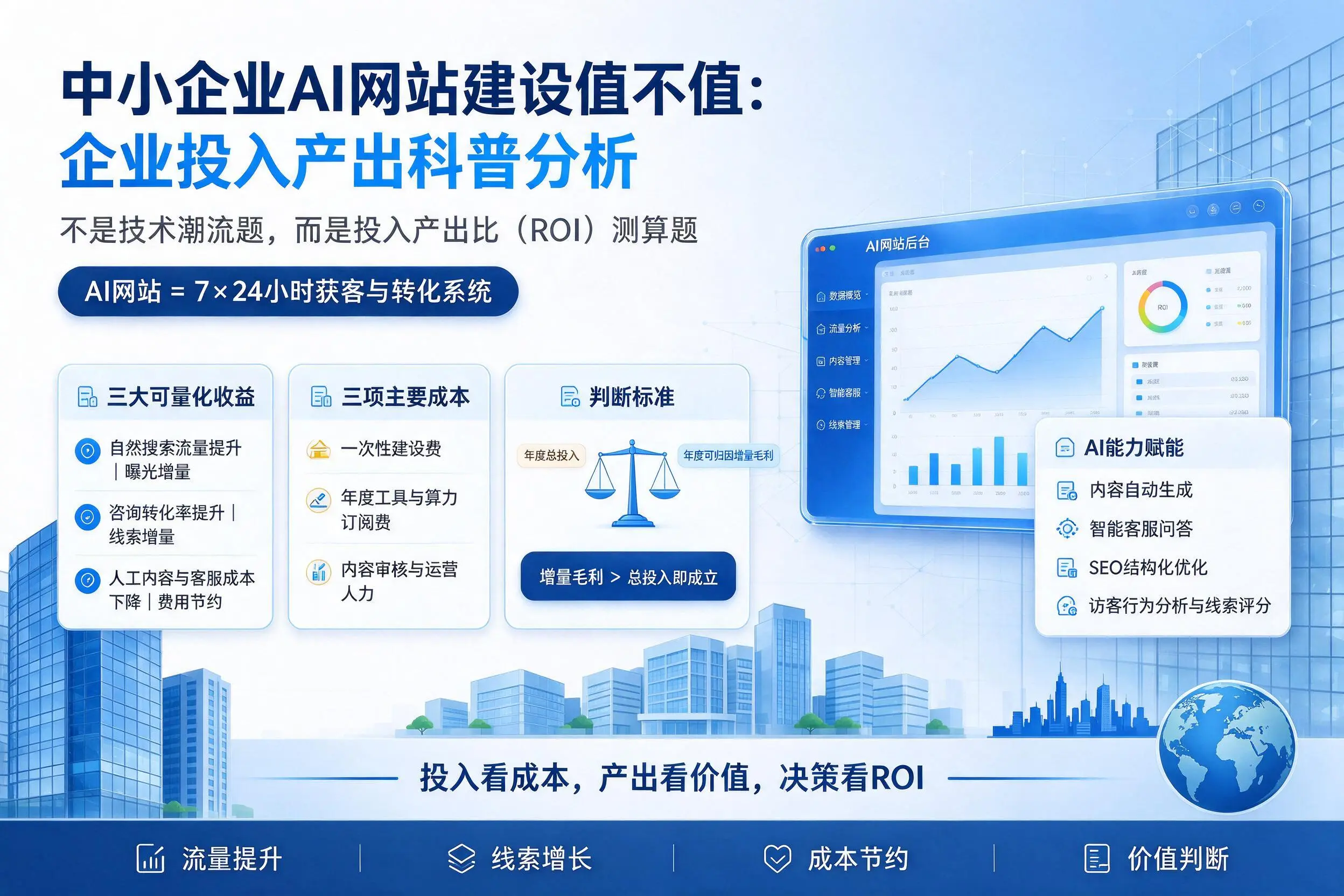 中小企业AI网站建设值不值：玉林企业投入产出科普分析