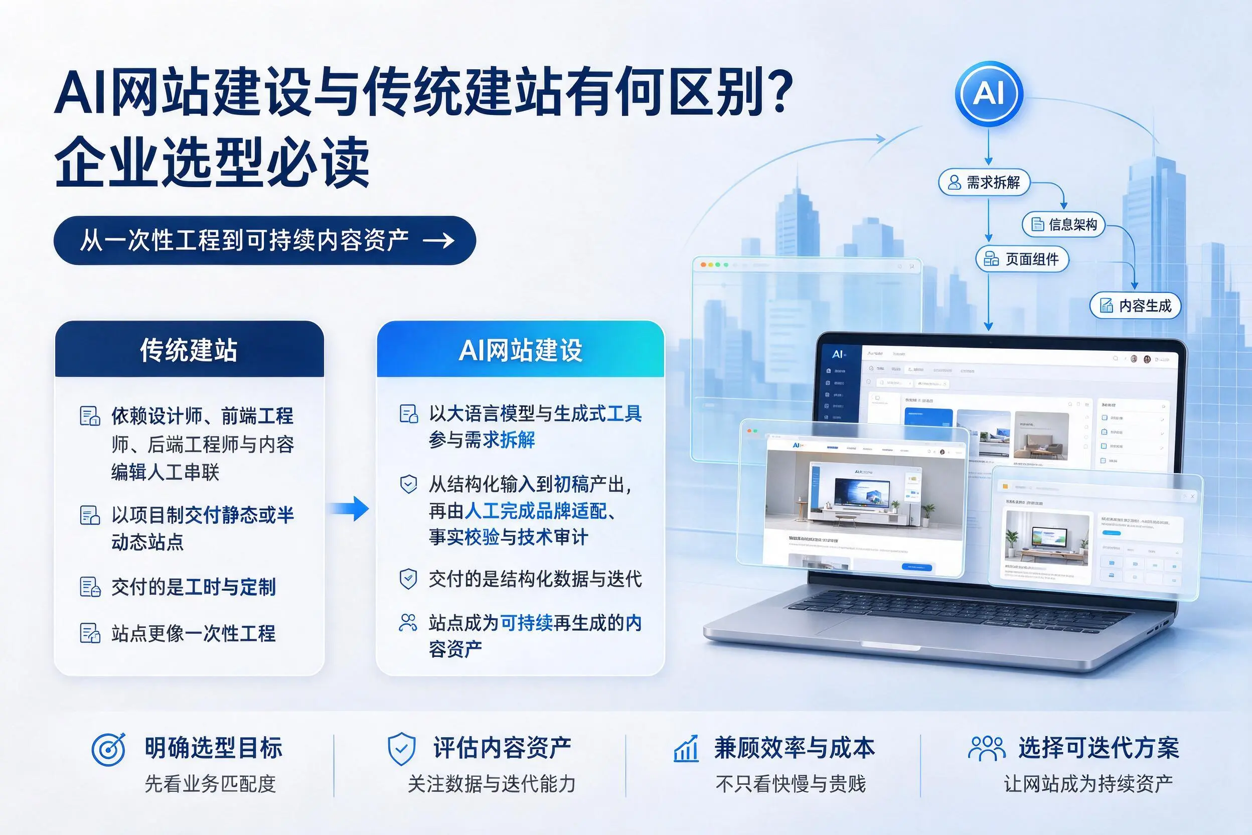 AI网站建设与传统建站有何区别？玉林企业选型必读