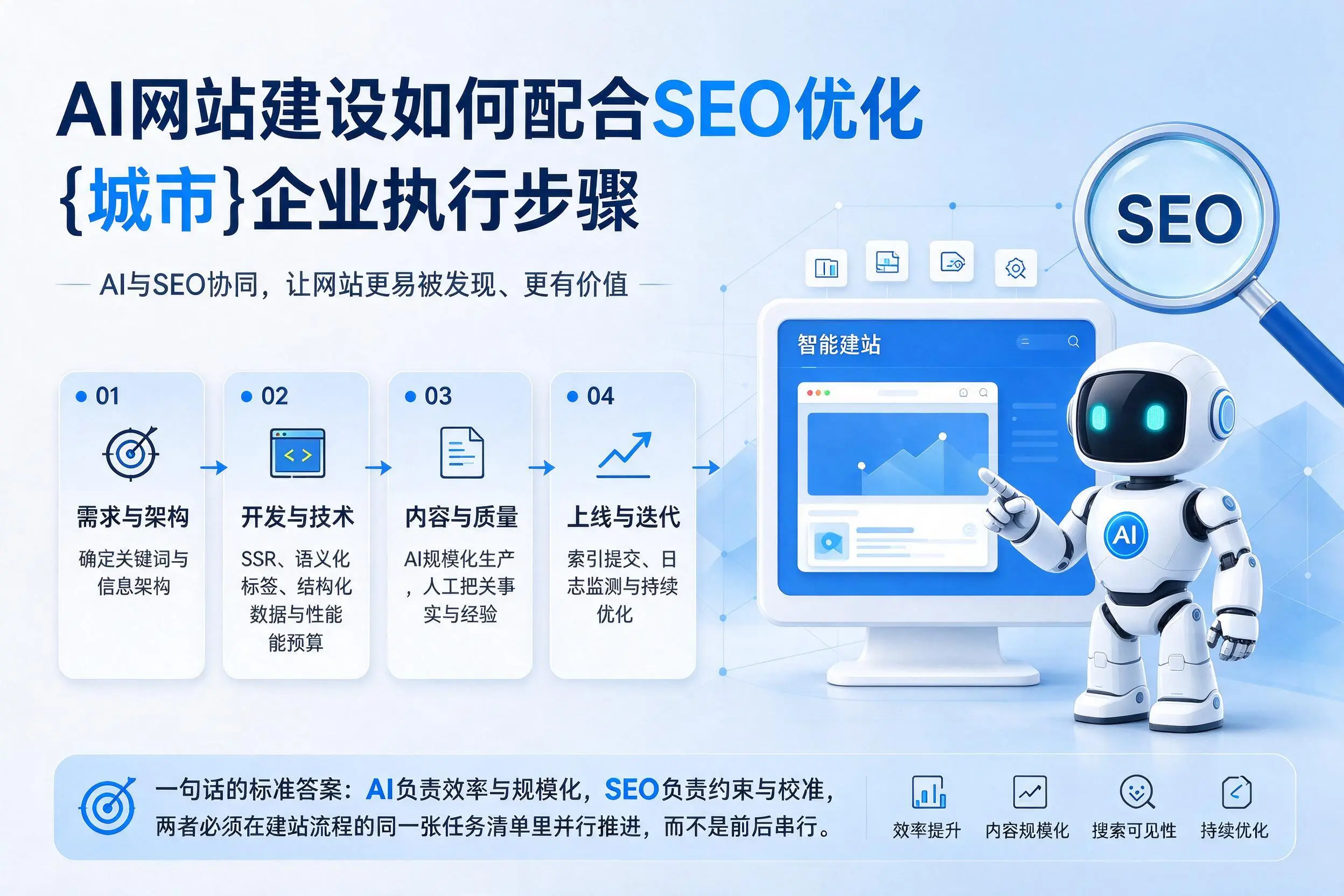 AI网站建设如何配合SEO优化，玉林企业执行步骤