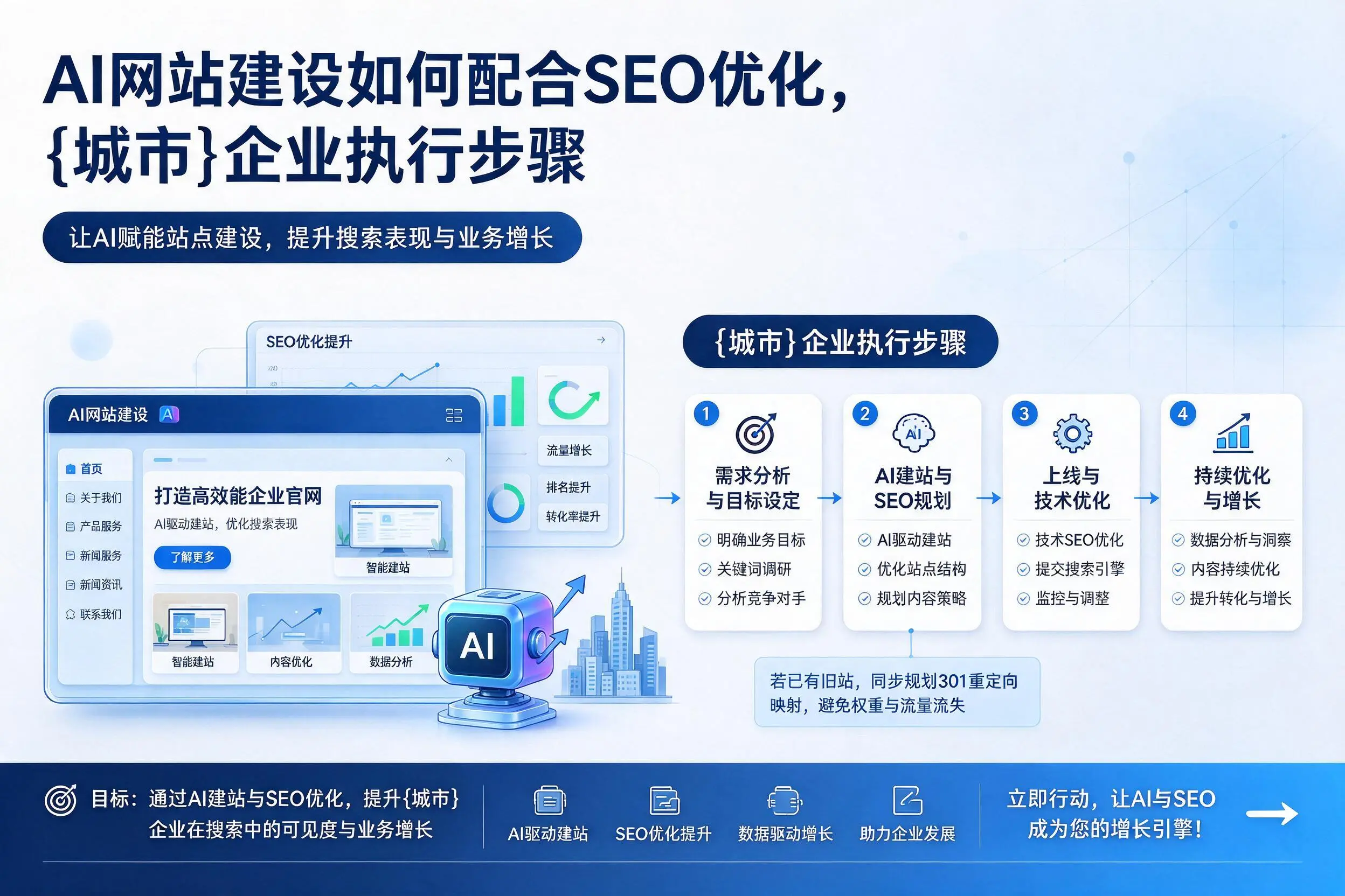 AI网站建设如何配合SEO优化，玉林企业执行步骤