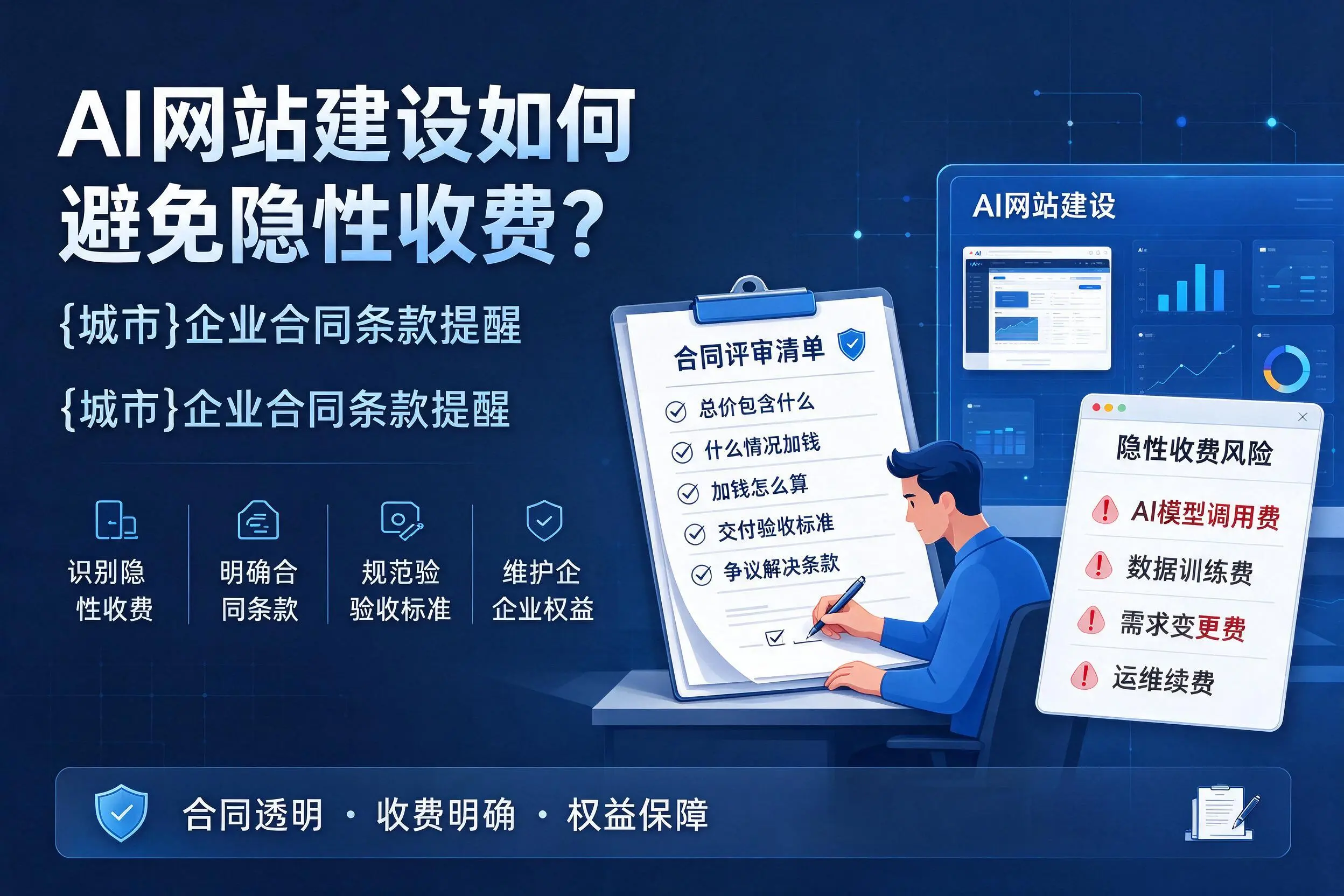 AI网站建设如何避免隐性收费？玉林企业合同条款提醒